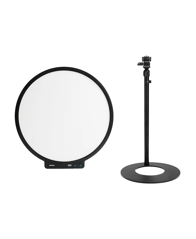 amaran Verge Max 22" 60W Bi-Color Circular Led Light Panel, Charcoal, with Base Stand