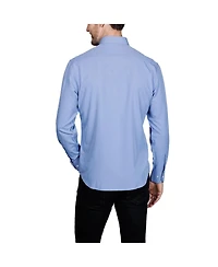 Tailorbyrd Men's Solid Melange Performance Long Sleeve Shirt