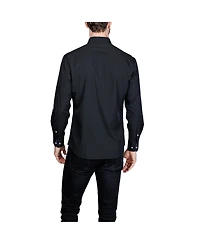 Tailorbyrd Men's Solid Melange Performance Long Sleeve Shirt