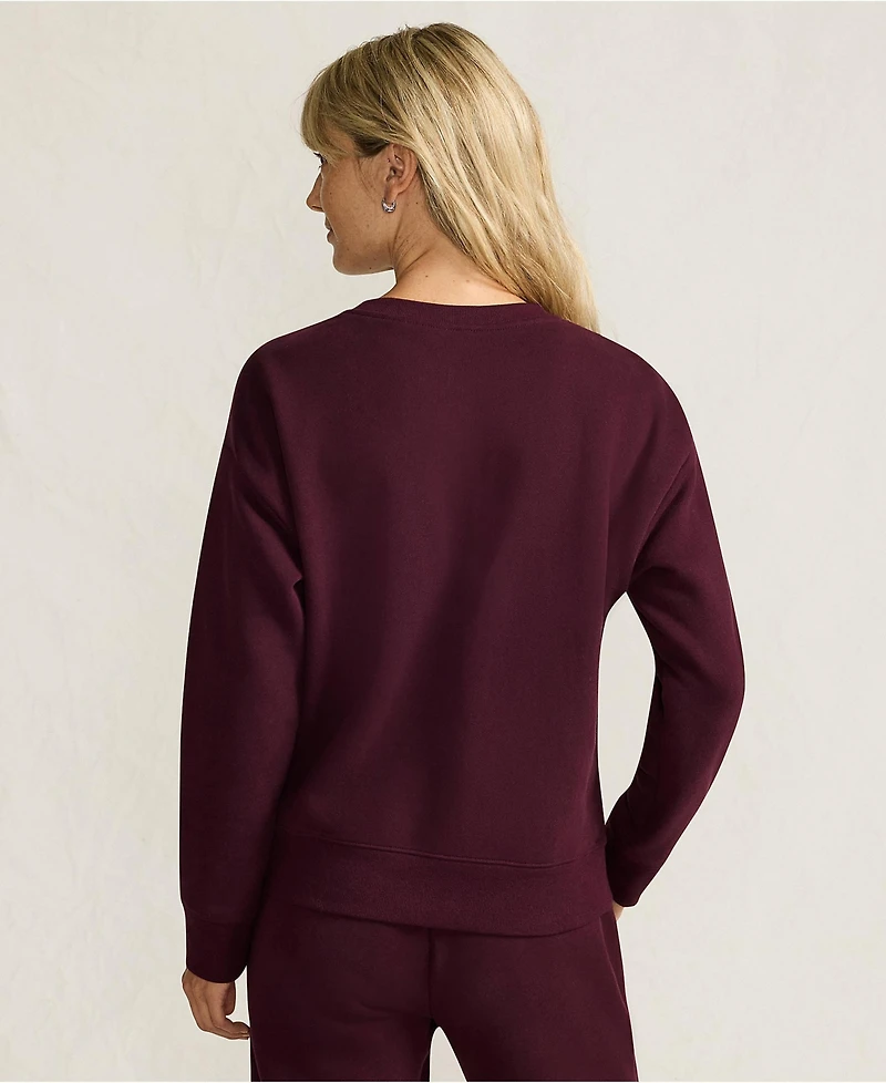 Lands' End Women's Relaxed Serious Sweats Long Sleeve Crewneck Sweatshirt
