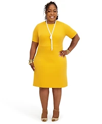 Kasper Women's Short Sleeve Crewneck Dress