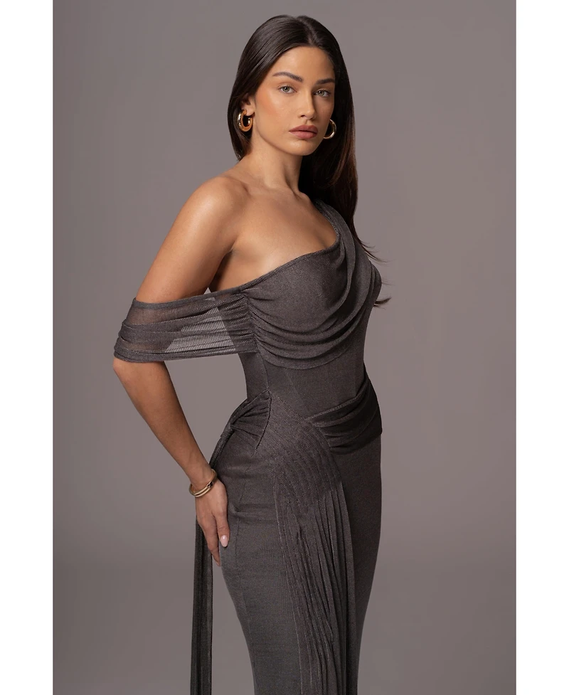 Jluxlabel Draped Metallic Maxi Dress