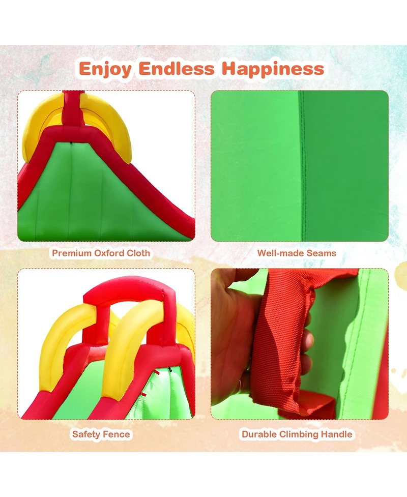 Inflatable Water Slide with Long Slide Pool and Water Cannon for Kids