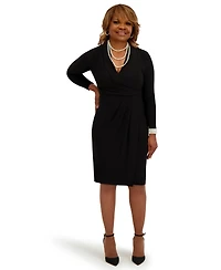Kasper Women's City Wrap V-Neck Dress