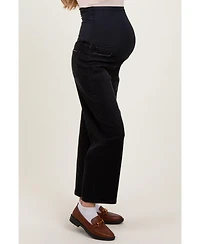 Pinkblush Maternity Black Cropped Wide Leg Jeans