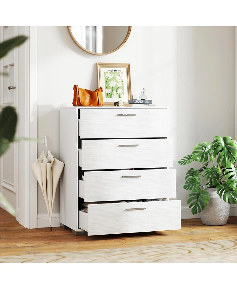 Volenca 4 Drawer Storage Cabinet with Metal Legs Handles with Anti-Toppling Devices