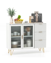 Volenca Modern Sideboard Buffet Cabinet with 2 Doors and 3 Drawers for Living Room Dining Room