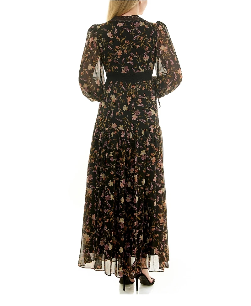 Taylor Women's Lace V-Neck Tiered Dress
