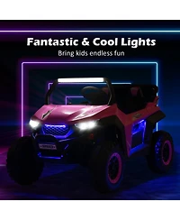 Akiudex 12V 2-Seater Kids Ride-On Utv Car with Remote Control and Storage
