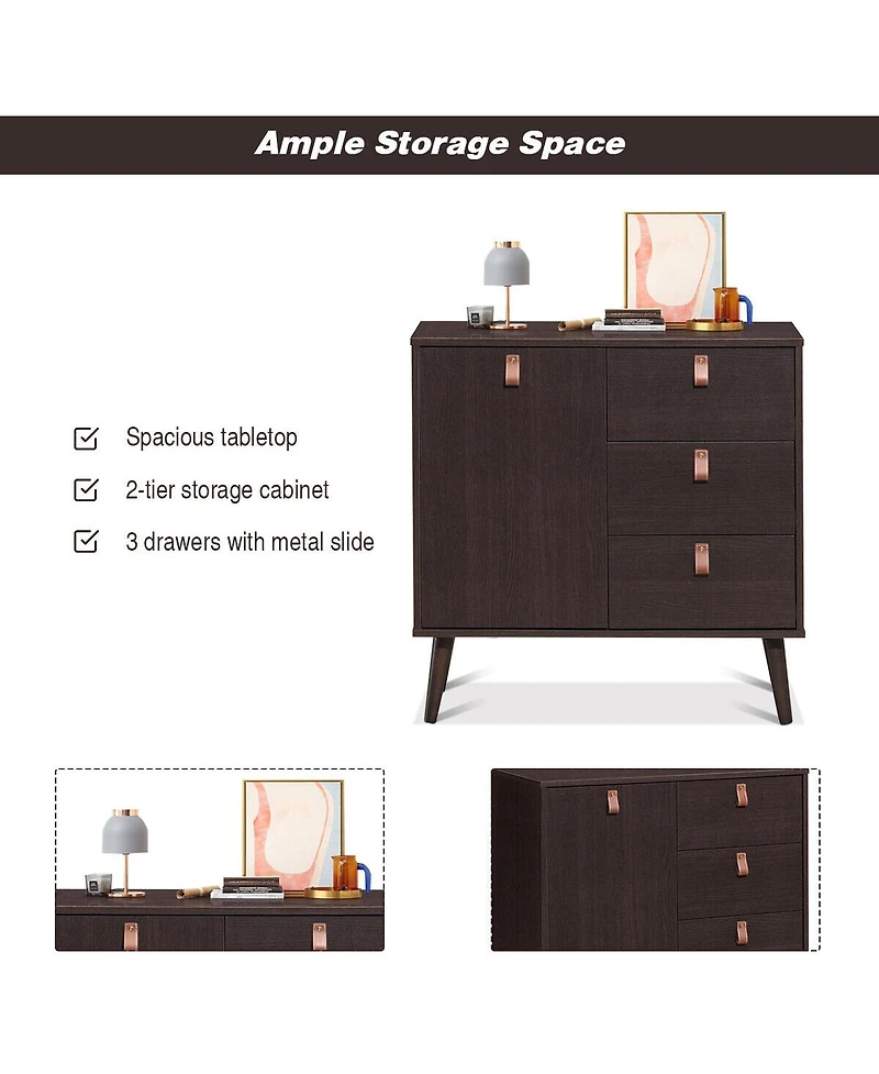 Volenca 3-drawer Sideboard Storage Display Cabinet