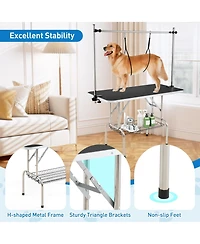 Ecooso Foldable Dog Grooming Table with Height Adjustable Arms
