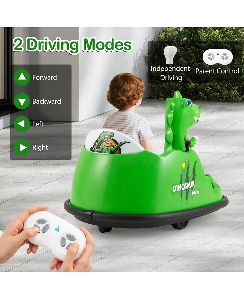 12V Bumper Car with Spray Function and Remote Control for Toddlers Aged 2-5