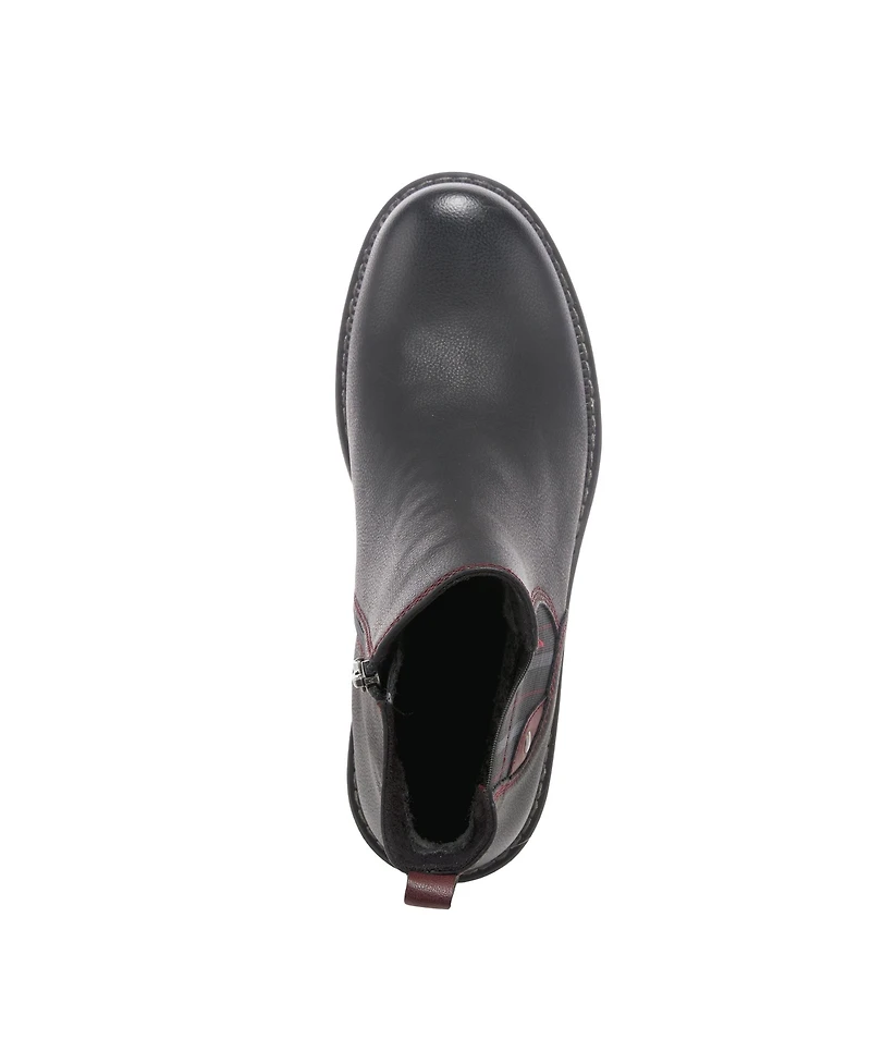 Spring Step Nonia Chelsea-Inspired Bootie with Plaid Stretch Gore and Shock-Absorbing Sole