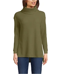 Lands' End Women's Long Sleeve Waffle Cowl Neck Tunic