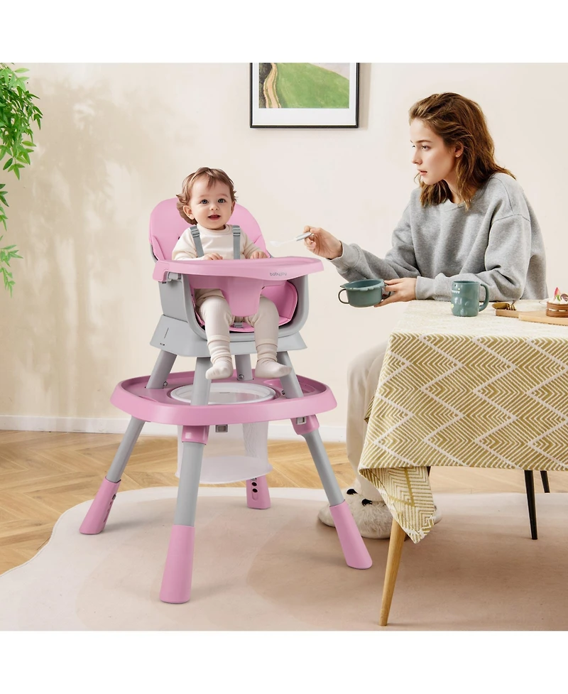 Gymax Baby 16-in-1 High Chair w/ Activity Center Booster Seat Building Block Table