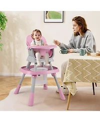 Gymax Baby 16-in-1 High Chair w/ Activity Center Booster Seat Building Block Table