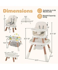 Gymax Baby 16-in-1 High Chair w/ Activity Center Booster Seat Building Block Table