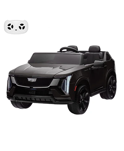 2 Seater Ride on Truck, 24V Licensed Cadillac Kids Car Electric Vehicles w/Remote Control, 3 Speeds, Led Lights