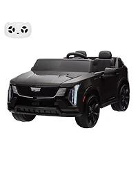 2 Seater Ride on Truck, 24V Licensed Cadillac Kids Car Electric Vehicles w/Remote Control, 3 Speeds, Led Lights
