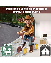 Baby Balance Bike No Pedal 4-Wheel Bicycle