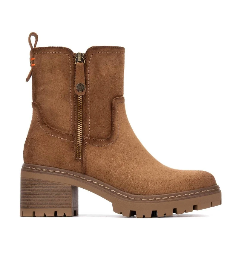 Women's Side Zipper Suede Booties Refresh Collection By Xti