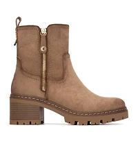 Women's Side Zipper Suede Booties Refresh Collection By Xti