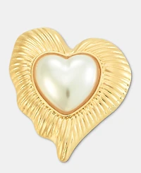 I.n.c. International Concepts Imitation Pearl Textured Heart Pin, Macy's Exclusive