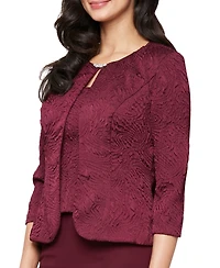 Alex Evenings Petite Tea-Length Textured Jacquard Dress And Jacket
