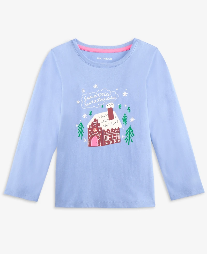 Epic Threads Toddler Girls 2T-4T Gingerbread House Long-Sleeve T-Shirt, Macy's Exclusive