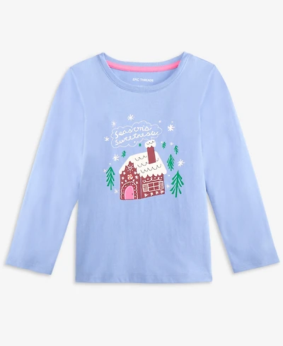 Epic Threads Toddler Girls 2T-4T Gingerbread House Long-Sleeve T-Shirt, Macy's Exclusive