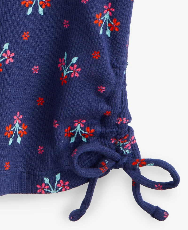 Epic Threads Girls 5-20 Ribbed Floral Print Ruched Top, Macy's Exclusive