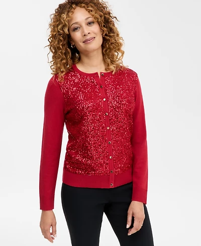 Jm Collection Women's Sequin Party Cardigan, Macy's Exclusive