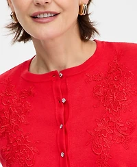 Jm Collection Women's Lace Applique Party Cardigan, Created for Macy's