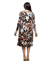 24seven Comfort Apparel Women's Long Sleeve Midi Dress