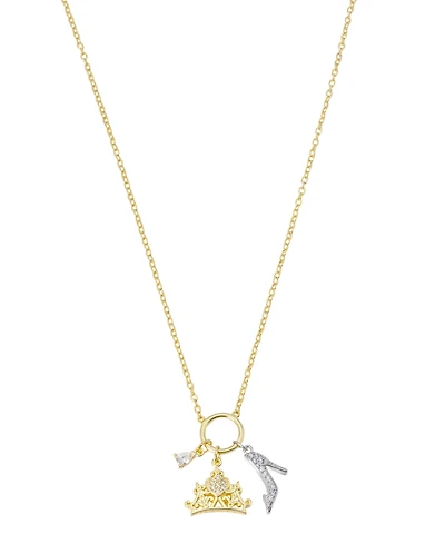 Disney Cubic Zirconia Princess Charm Cluster Pendant Necklace