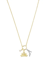 Disney Cubic Zirconia Princess Charm Cluster Pendant Necklace