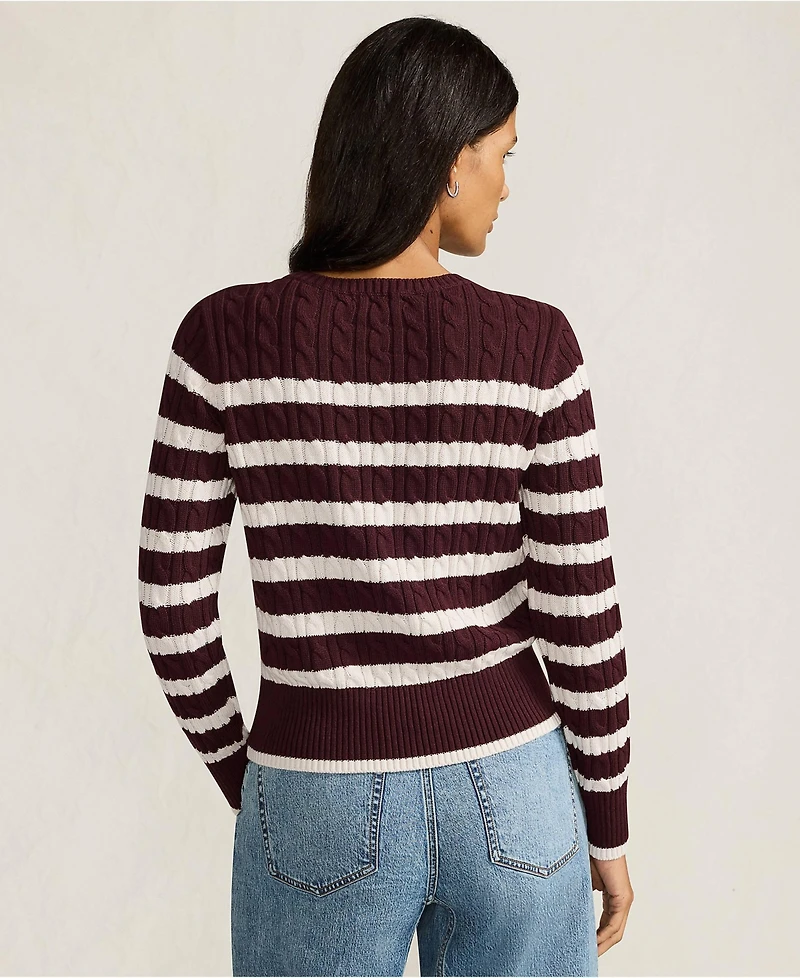 Lands' End Women's Petite Drifter Modern Cable Crew Sweater