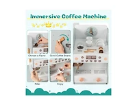 Akiudex Kids Wooden Grocery Store Playset with Cafe Playing and Vending Machine
