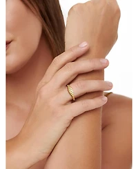 Devata Ribbed Ring Gold Plated Sterling Silver, 9