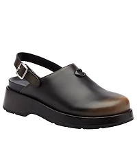 Coach Women's Sculpted C Loved Leather Platform Clogs