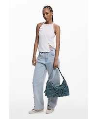Desigual Women's Large braided denim bag