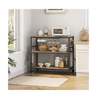Yaheetech 36.5" H Kitchen Island Cart with Charge Station