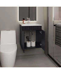 Depot E-Shop Rayle Bathroom Vanity, 2 Doors, White