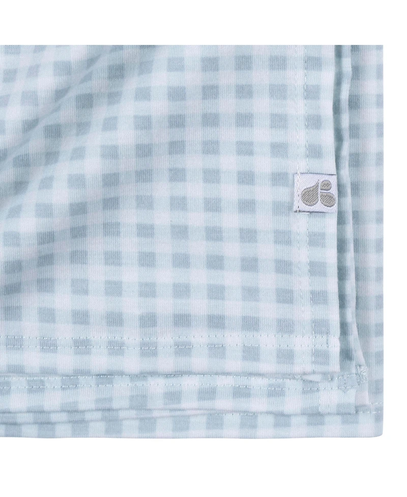 Just Born Baby 2-Piece Swaddle Blanket & Hat Set, Blue Plaid, One