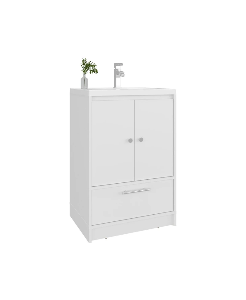 Olney Bathroom Vanity, 2 Doors, 1 Drawer, Black Wengue