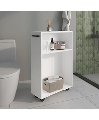 Saltillo Storage Cart, 2 Shelves, 4 Wheels, White