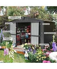 Clihome 8-ft x 10-ft Galvanized steel Storage Shed