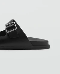 Mango Men's Buckles Leather Sandals