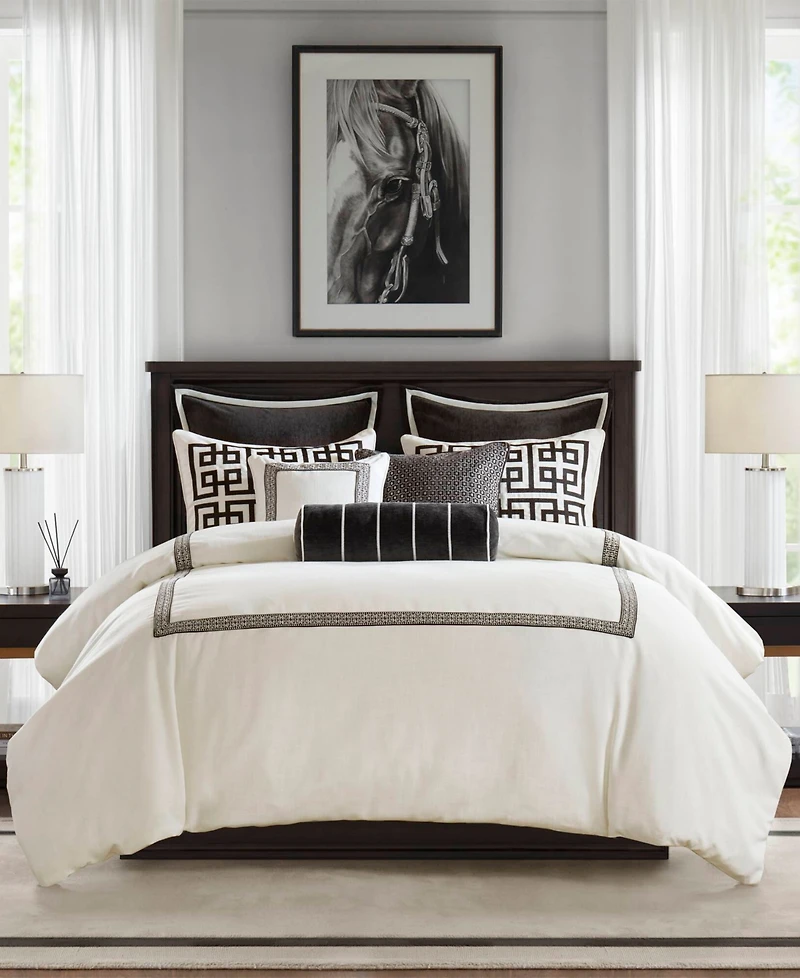 Madison Park Signature Jarvis Embroidery Oversized Duvet Style 9-Pc. Comforter Set, King