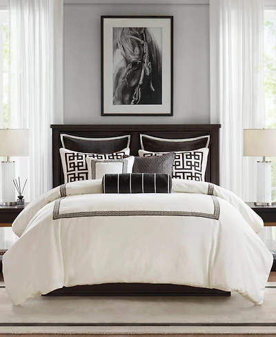 Madison Park Signature Jarvis Embroidery Oversized Duvet Style 9-Pc. Comforter Set, King